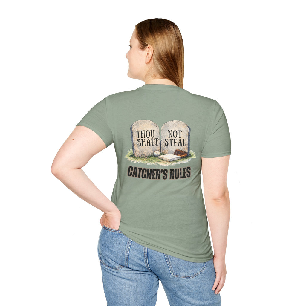 Thou Shalt Not Steal T-Shirt | Stone Tablets, Humor, Back Graphic
