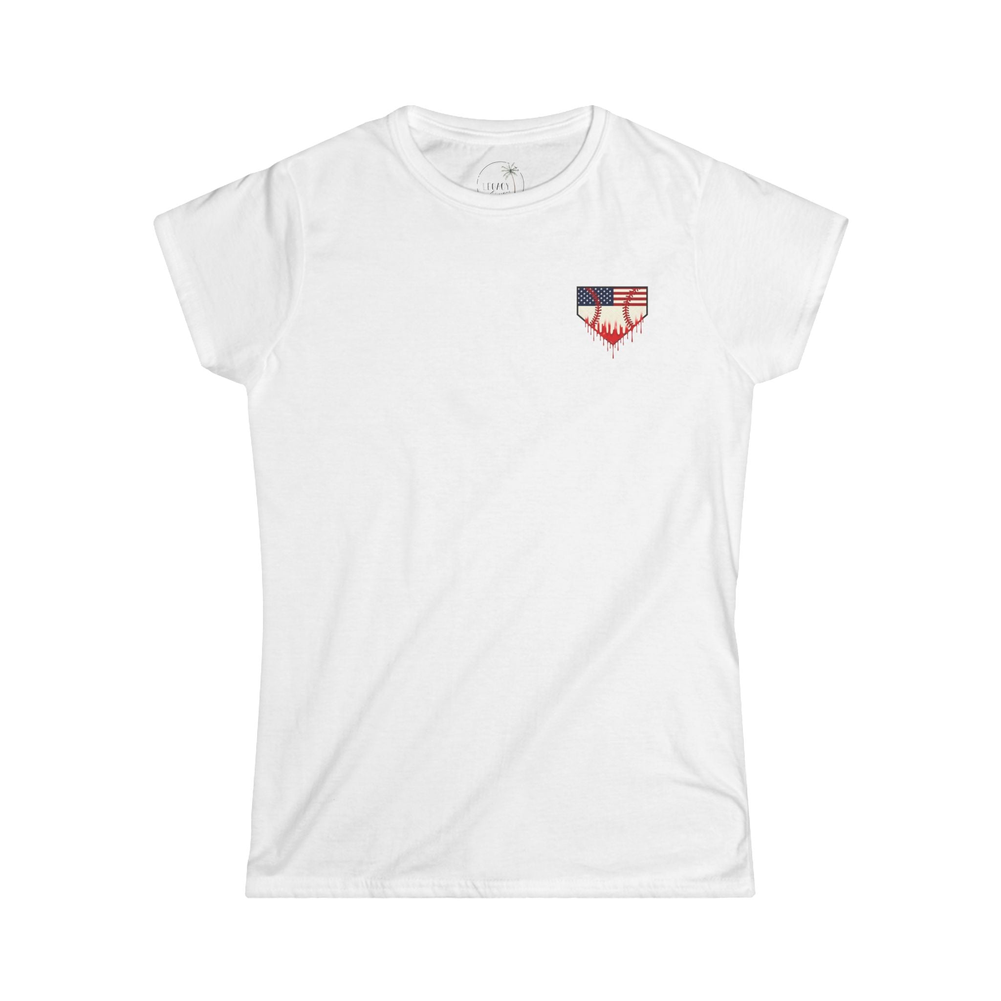 Rebels Baseball Tee — American Flag Home Plate Graphic