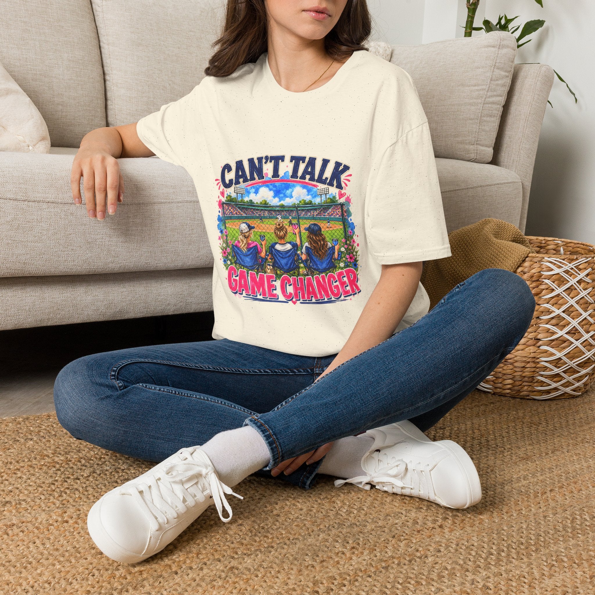 Can't Talk Game Changer T-Shirt | Baseball Field Dugout Design
