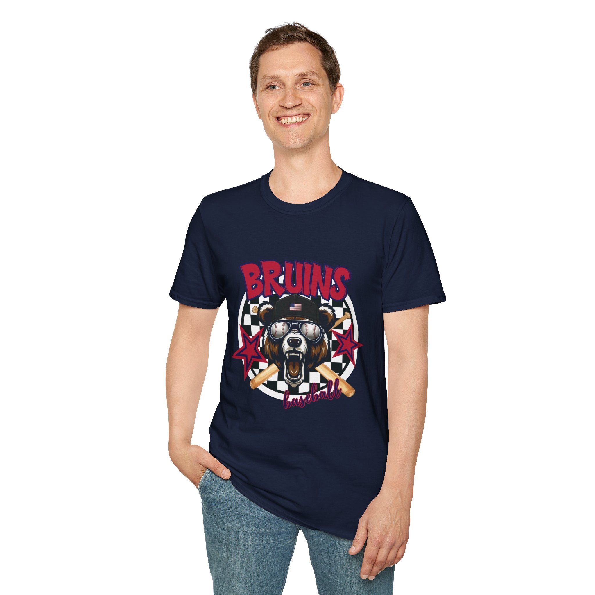Bruins Baseball Bear T-Shirt | Vintage Helmet, Crossed Bats