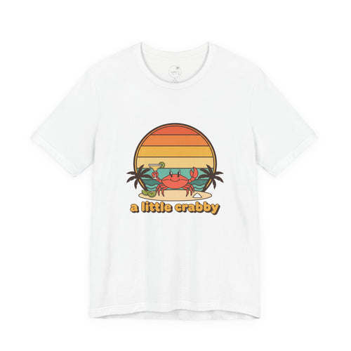 A Little Crabby Crab Sunset T-Shirt | Beach Palm Illustration