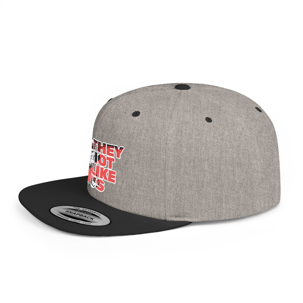 Rebel-They Not Like Us Flat Bill Snapback Hat, Team Spirit Cap, Gift for sports Mom/Dad, Game Day Accessory,