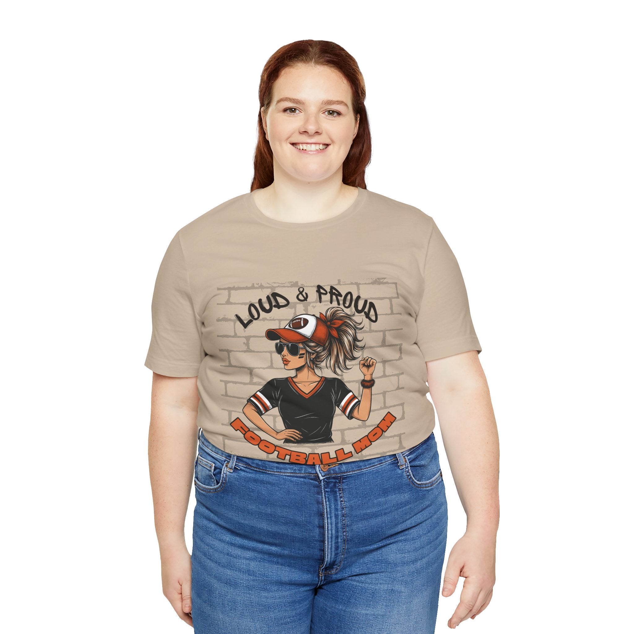 Loud & Proud Football Mom Shirt Game Day Tee for Sports Moms and Parents Support Your Player Graphic T-Shirt Game Day Outfit