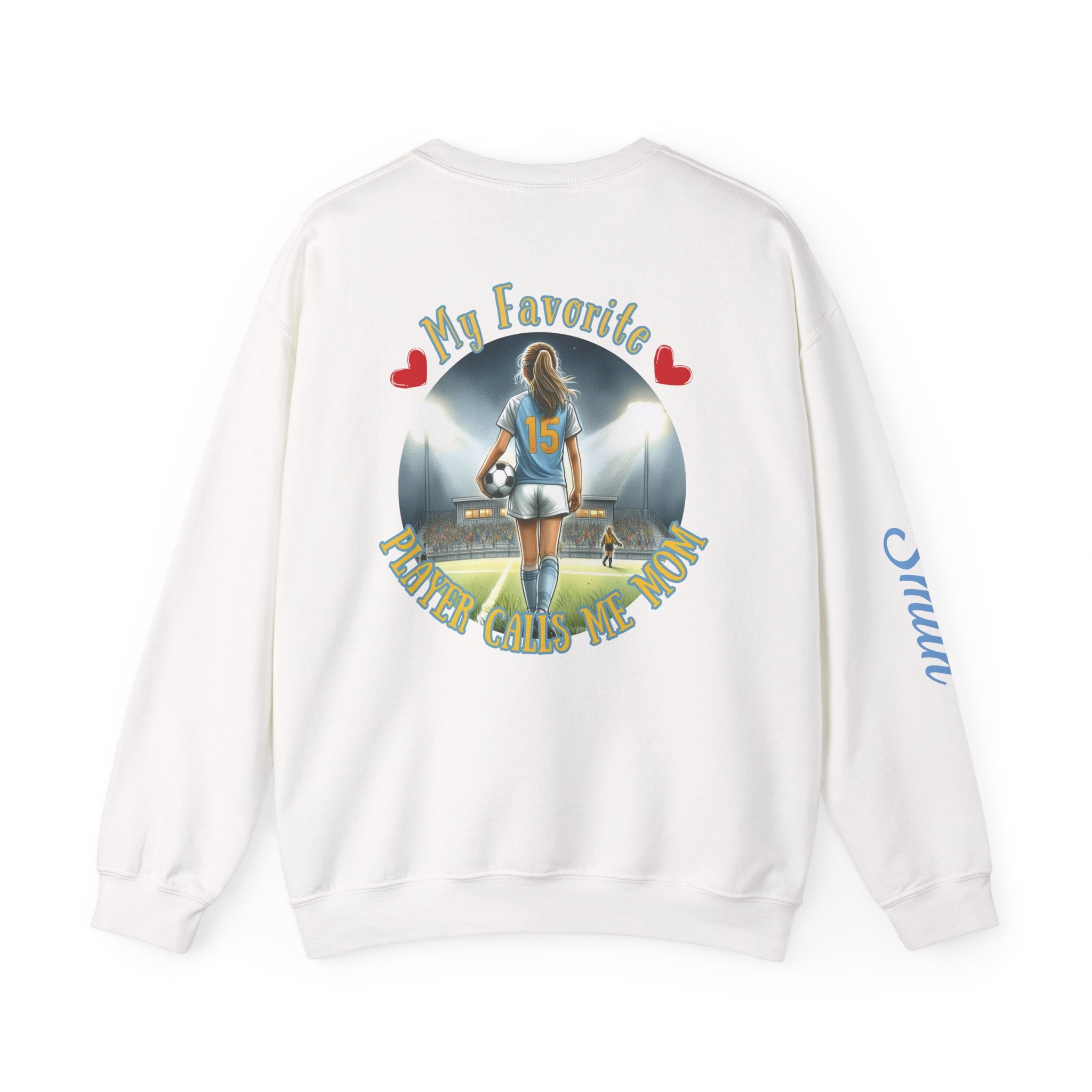 Heritage Patriots Soccer Player Graphic Sweatshirt | My Favorite Player Calls Me Mom, Custom Name Option