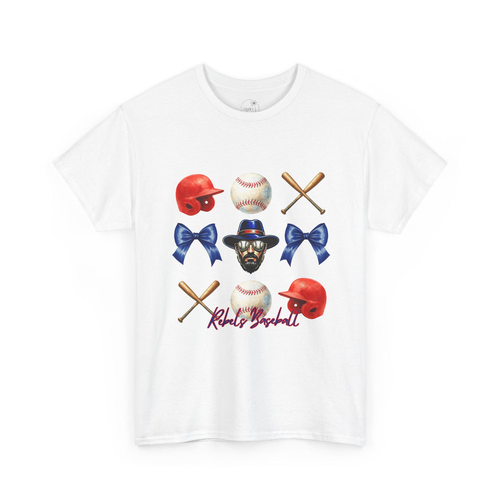 Rebels Baseball Helmet & Bats T-Shirt | Baseball Icons, Bow, Player Portrait