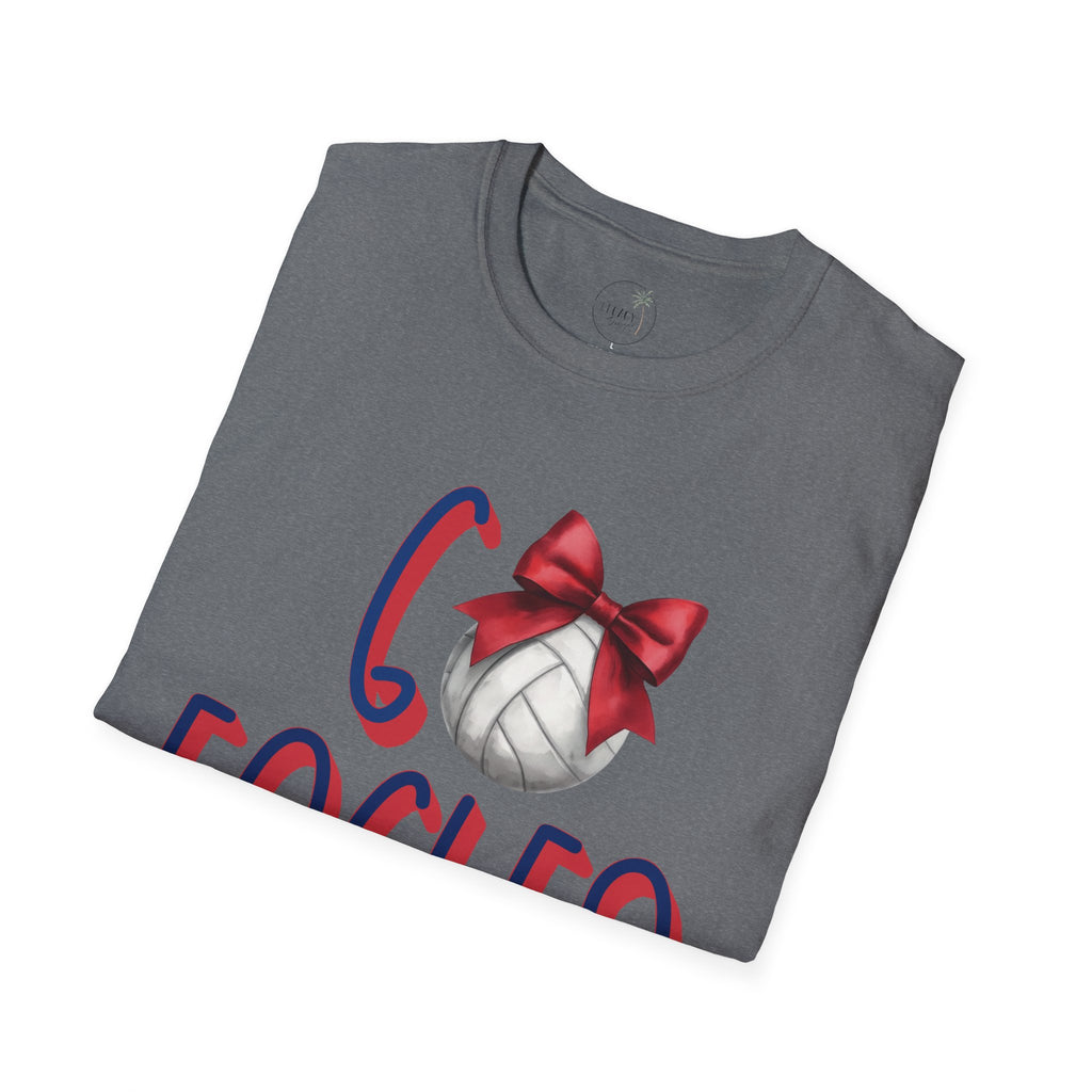 Go Eagles Volleyball with Red Bow T-Shirt | Go Eagles