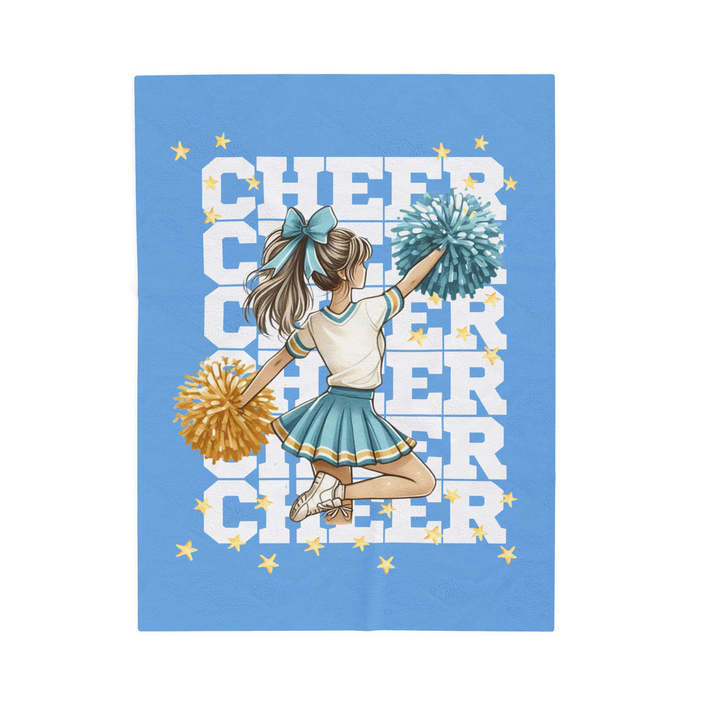 Cheerleader Velveteen Plush Blanket - Cozy Throw for Sports Fans, Cheer Events, Cheer MOM gift, Gift Idea for Cheerleaders, Soft Blanket
