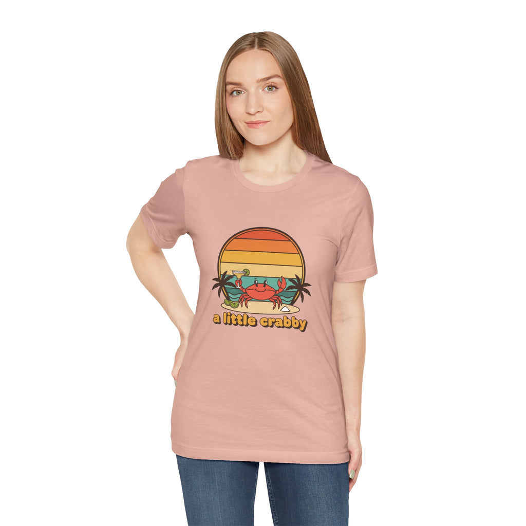 A Little Crabby Crab Sunset T-Shirt | Beach Palm Illustration