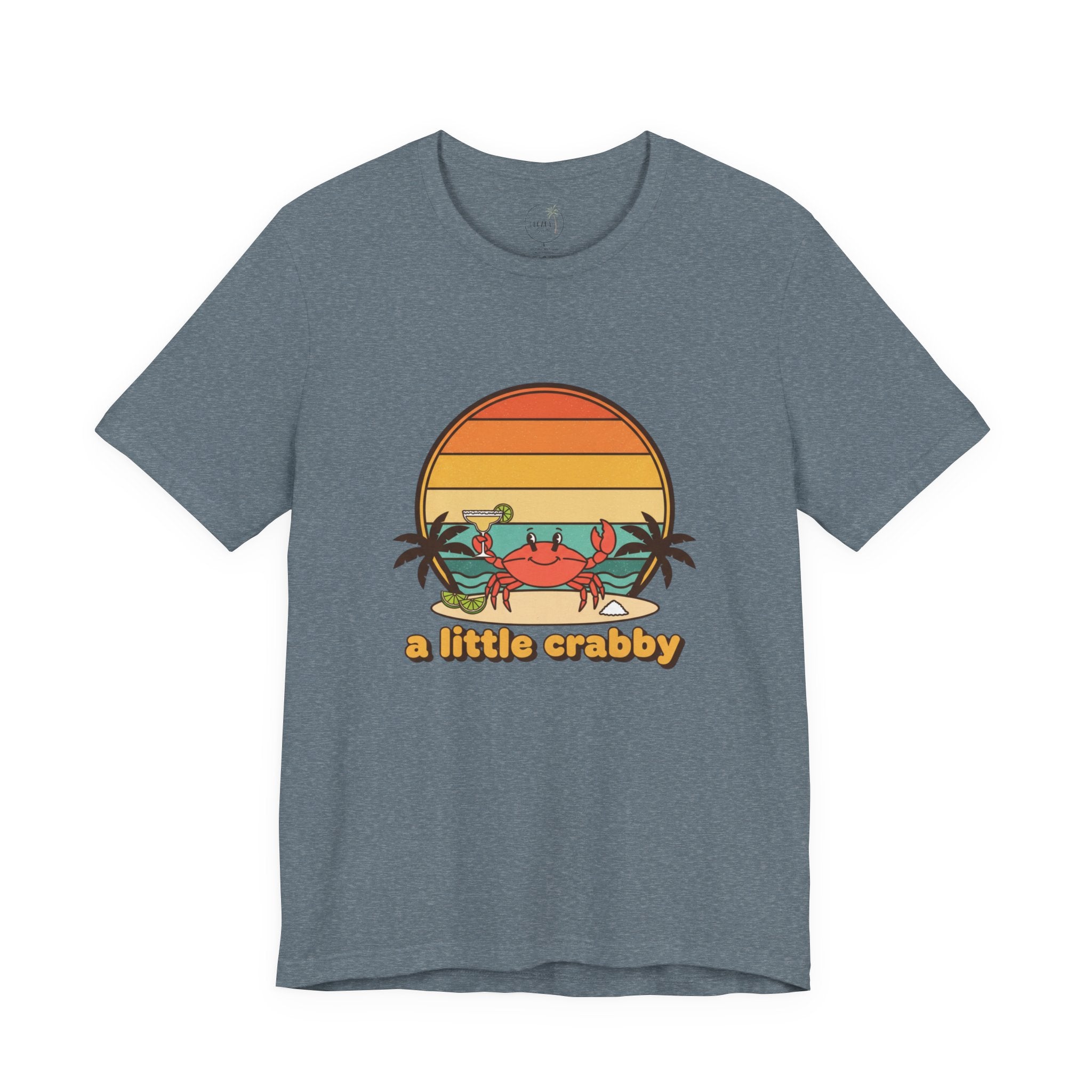 A Little Crabby Crab Sunset T-Shirt | Beach Palm Illustration