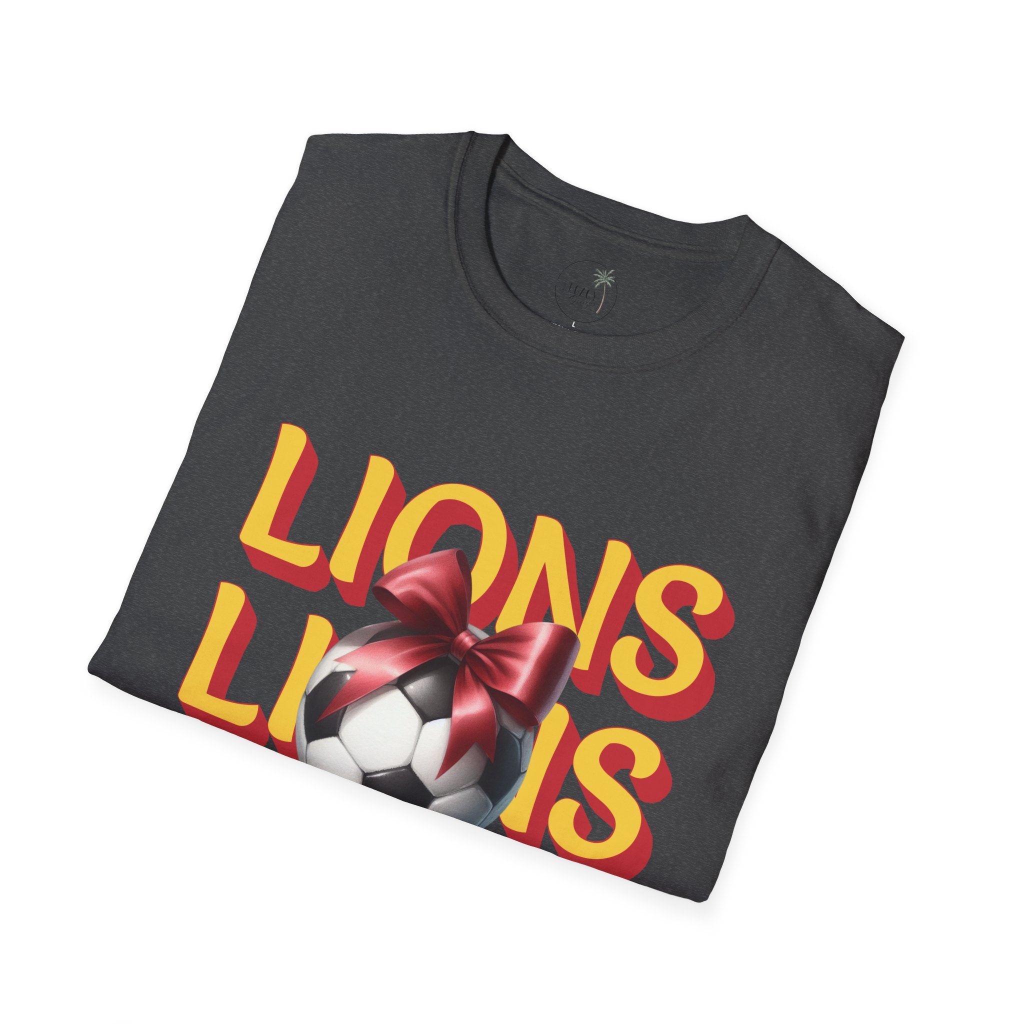 Liberty Lions Soccer Graphic Tee — Retro Lions Bow Soccer Ball Design