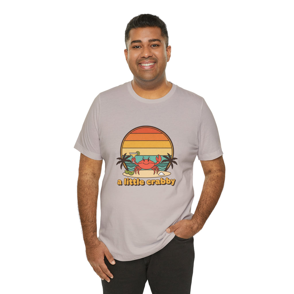 A Little Crabby Crab Sunset T-Shirt | Beach Palm Illustration