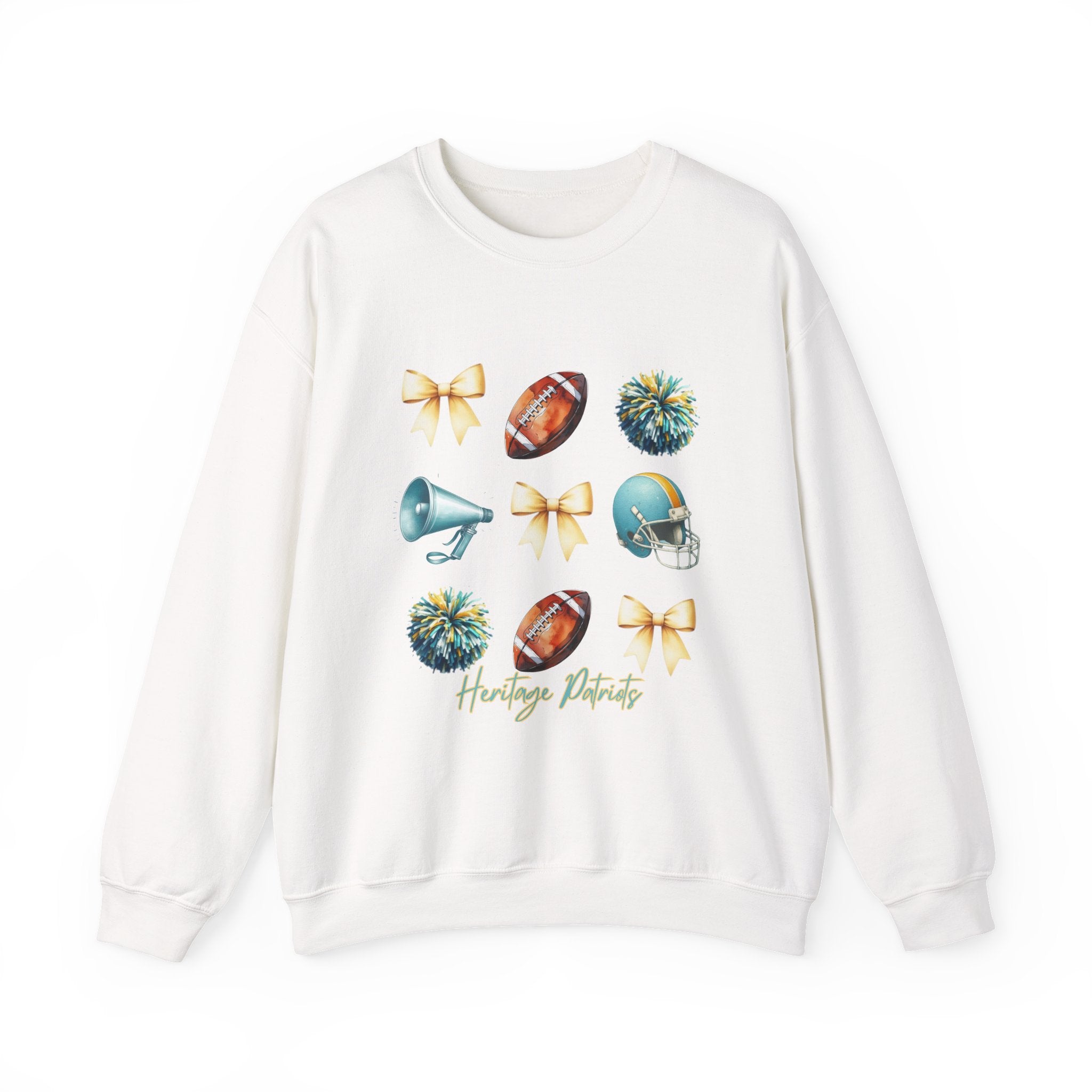 Football Cheer Icons Sweatshirt | Helmet, Pom-Poms, Megaphone