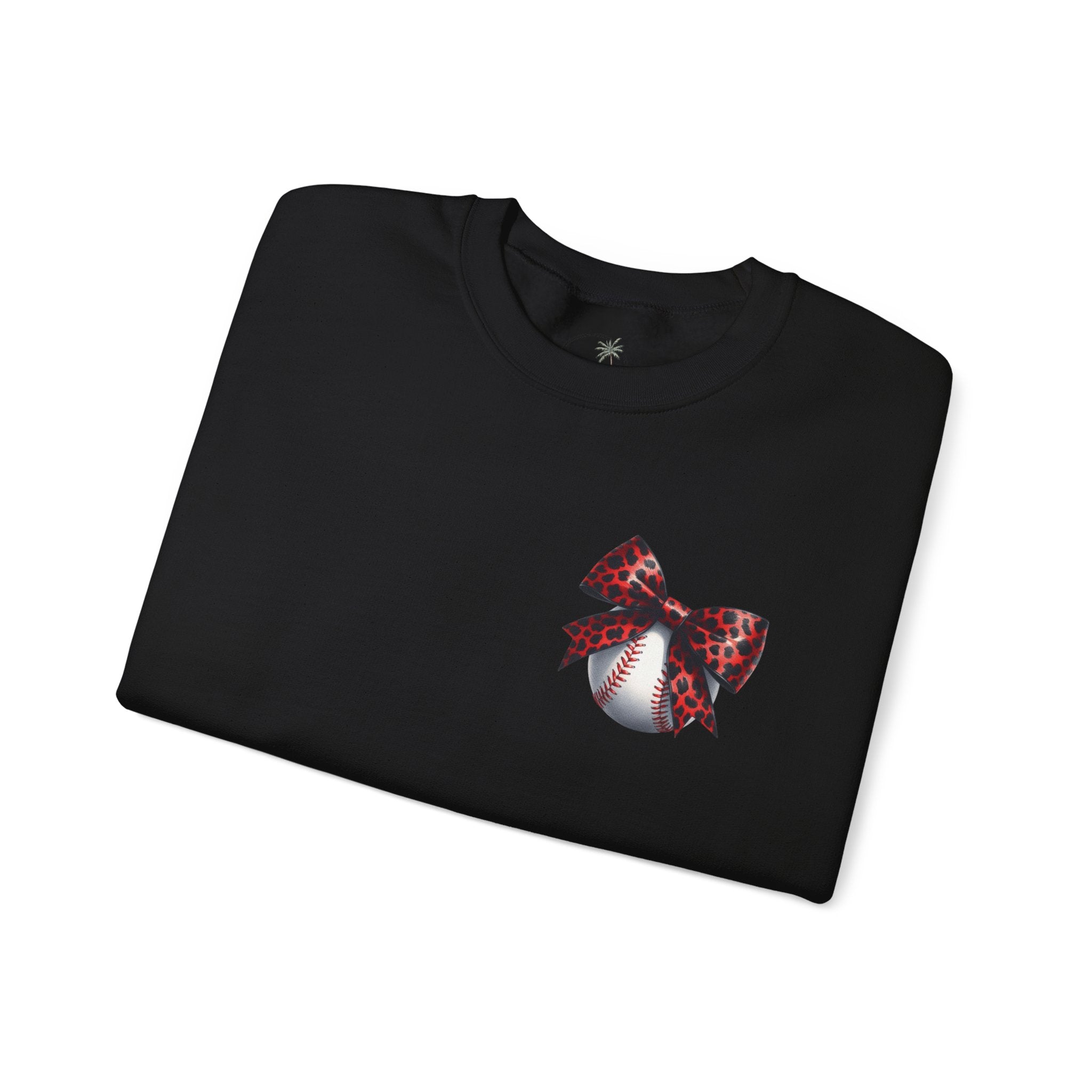 Rebels Leopard Bow Crewneck Sweatshirt | Baseball Graphic