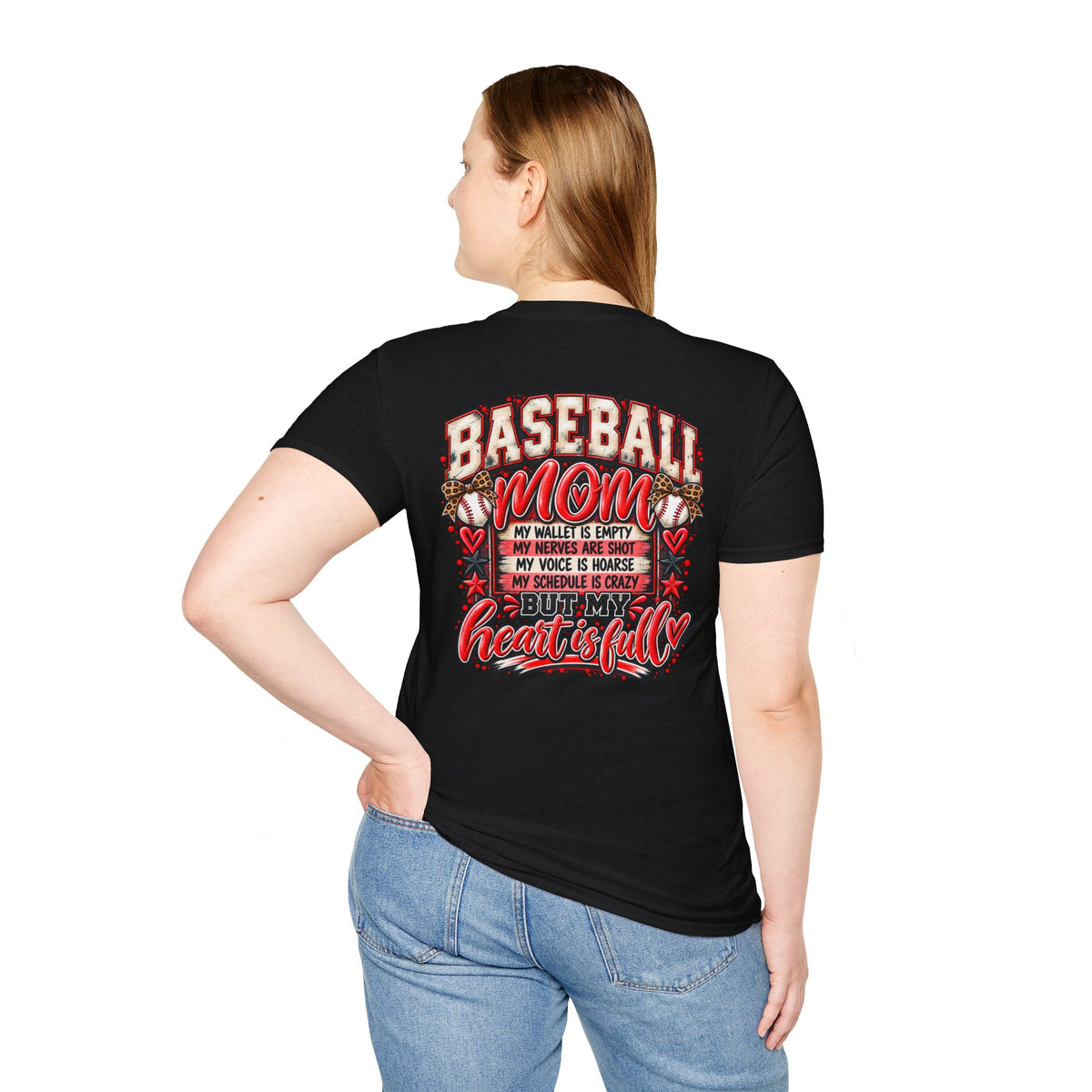 Baseball Mom T-Shirt | Heartfelt Script, Vintage Baseball Graphic