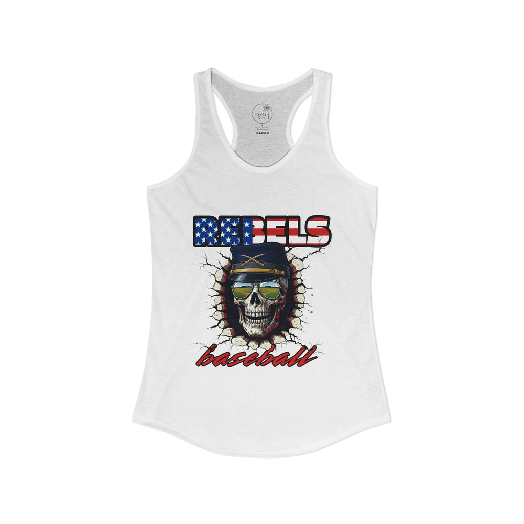 Rebels Baseball Tank Game Day Ready Women's Ideal Racerback Tank