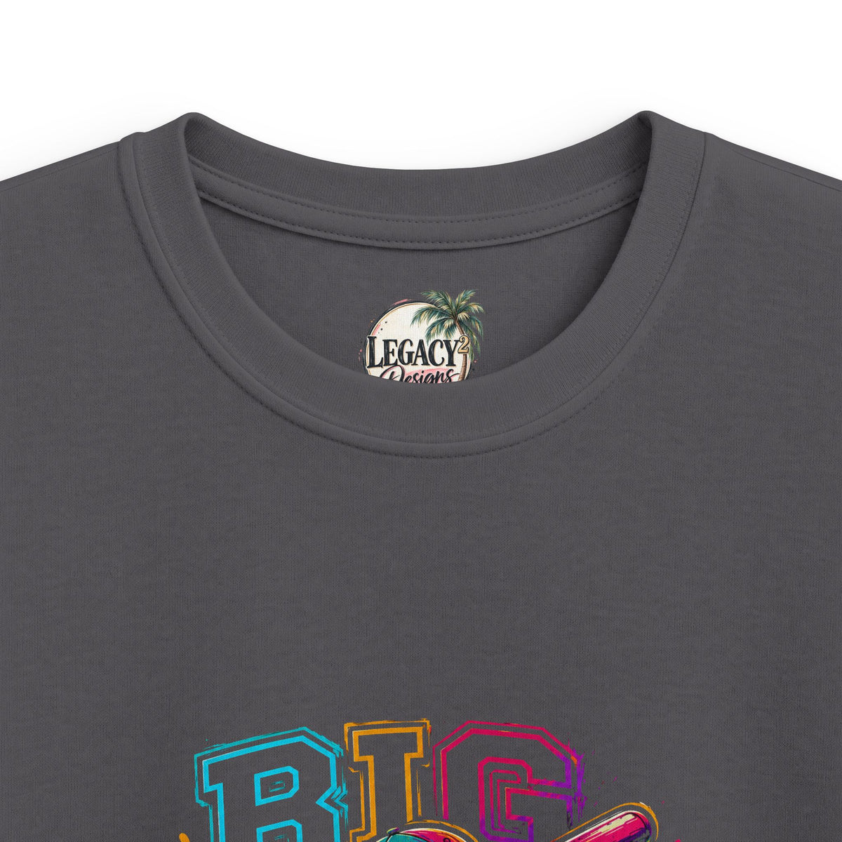 Big Bat Energy Kids Tee | Neon Baseball Bat Graphic, Youth Sport Shirt