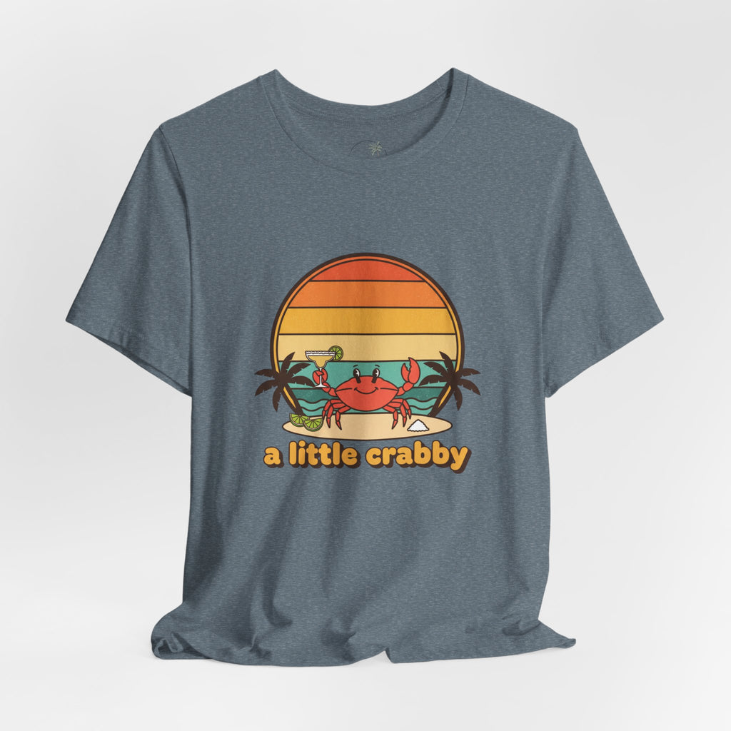 A Little Crabby Crab Sunset T-Shirt | Beach Palm Illustration