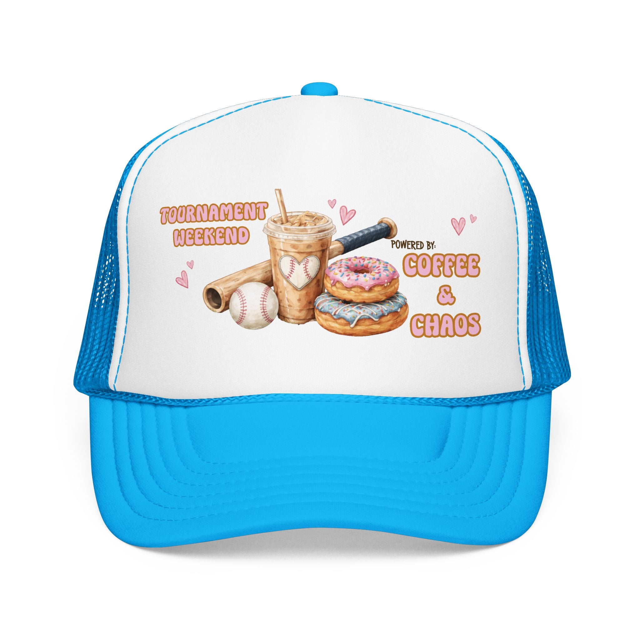 Tournament Weekend Trucker Hat — "Fueled by Coffee & Chaos" Baseball Cap