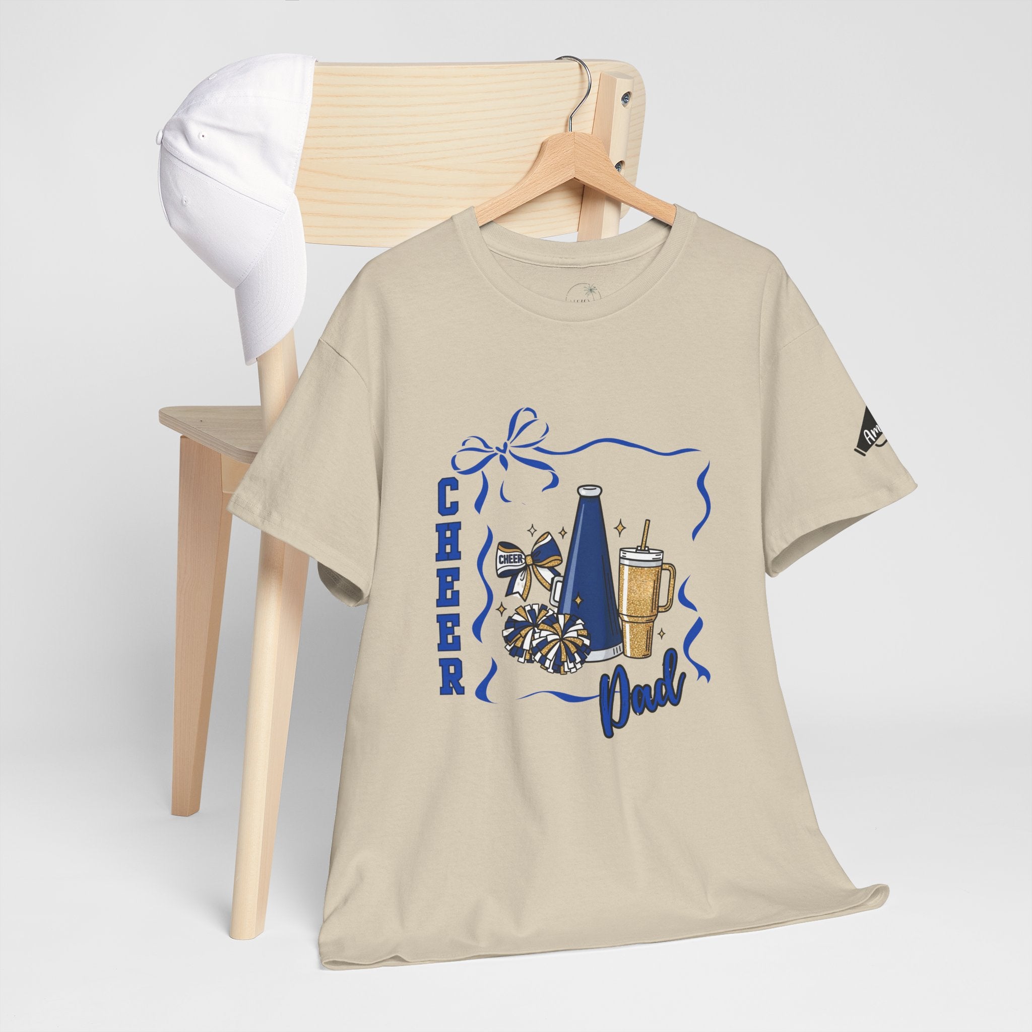 Cheer Dad T-Shirt | Pom Pom, Megaphone, Coffee Graphic