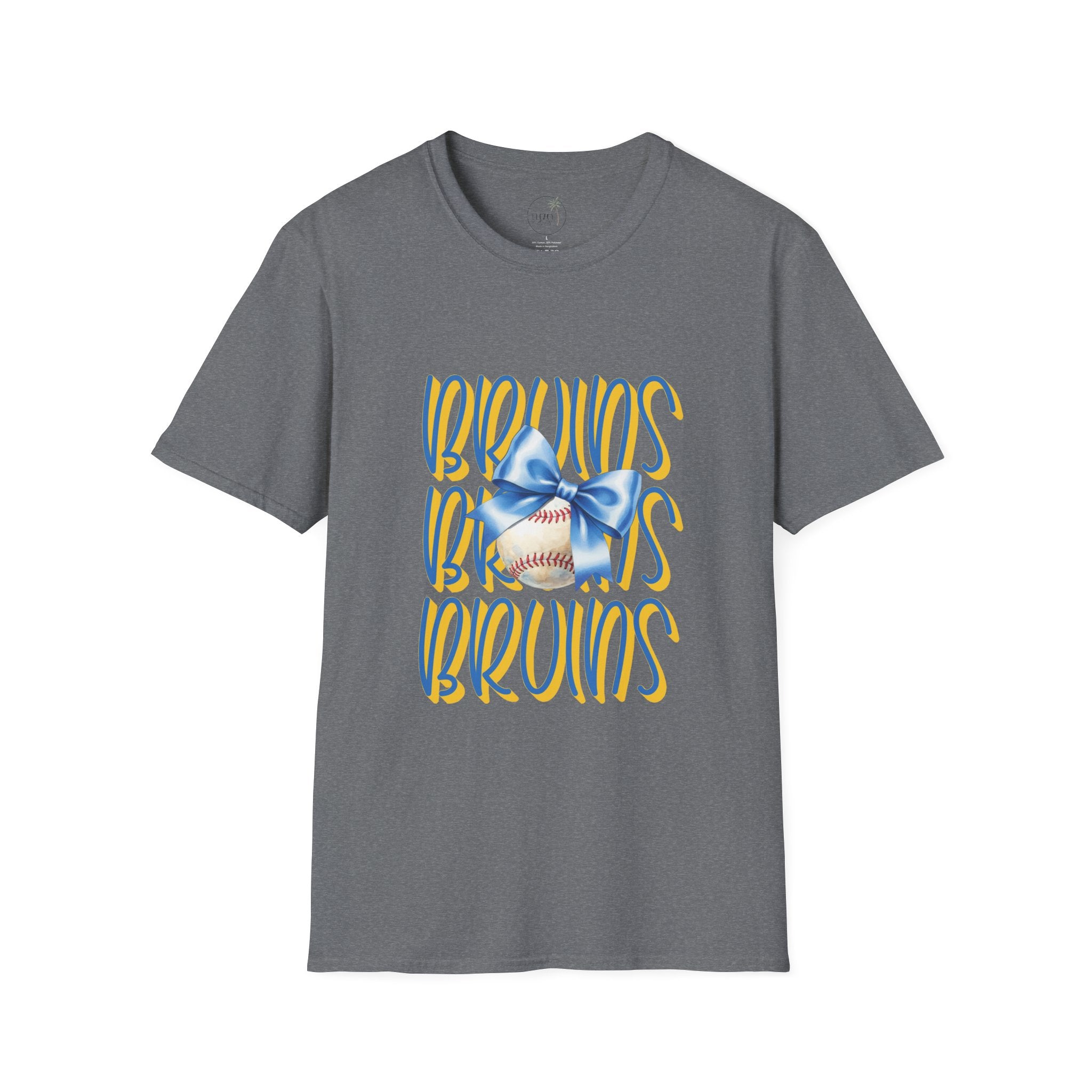 Bruins Baseball with Blue Bow T-Shirt | Sports Team Fan Tee