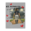 My Favorite Player Calls Me Mom Softball Blanket  Sports Mom Gift, Game Day Throw, Custom Softball Mom Blanket