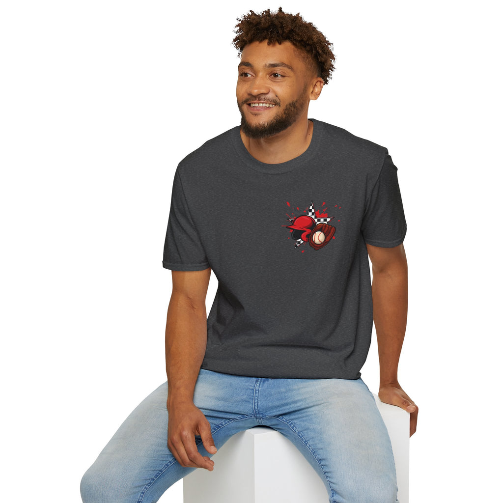 Run I Dare You' Back Graphic Baseball Runner T-Shirt Youth Player Illustration