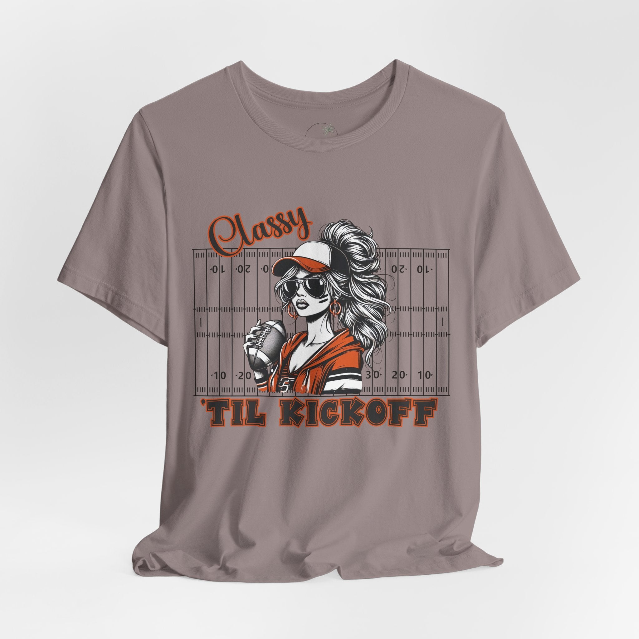 Classy Til Kickoff Football T-Shirt | Womens Game Day Tee | Cute Football Mom Shirt | Tailgate Outfit Fall Sports Fan Gift