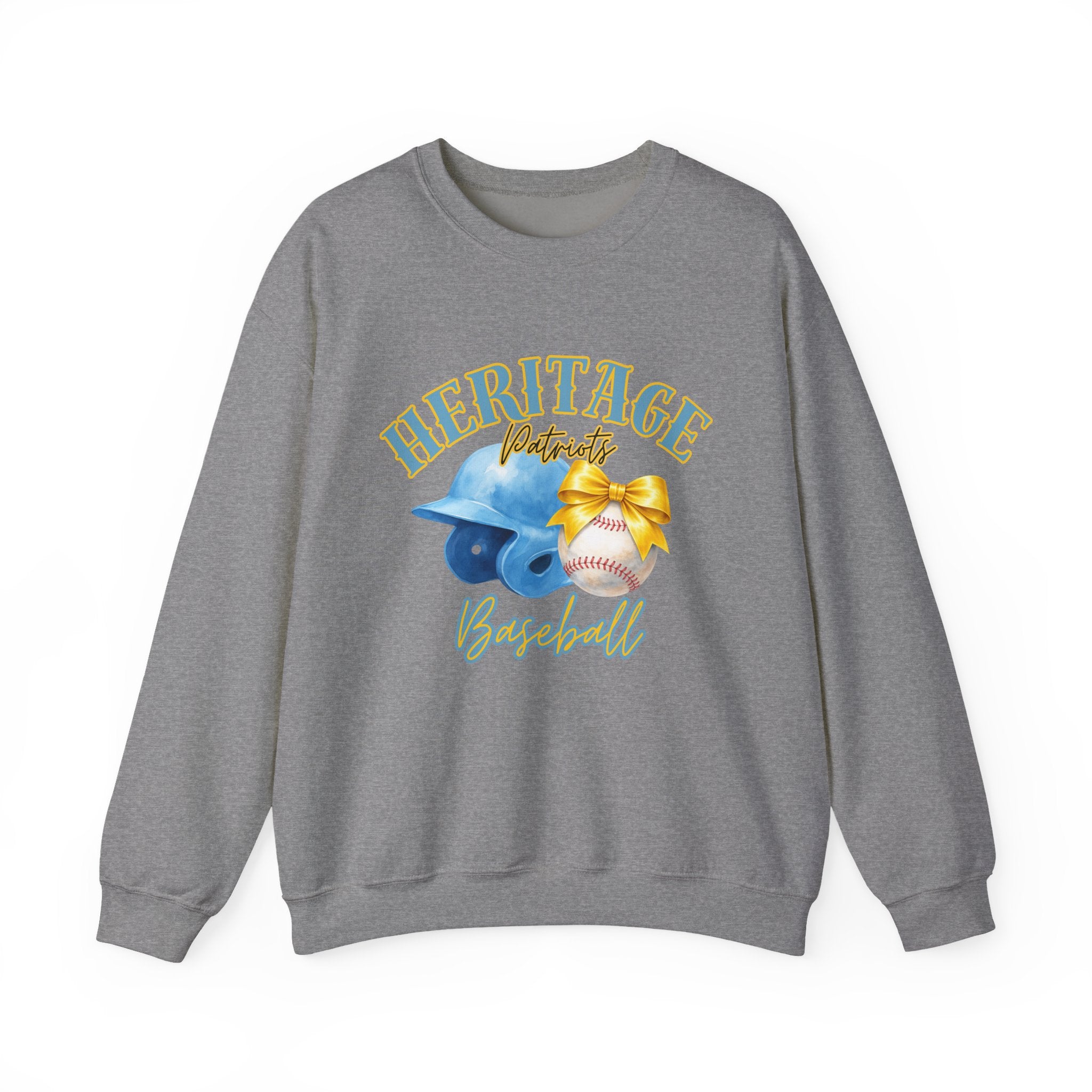 Heritage Patriots Baseball Crewneck Sweatshirt | Helmet, Ball, Bow