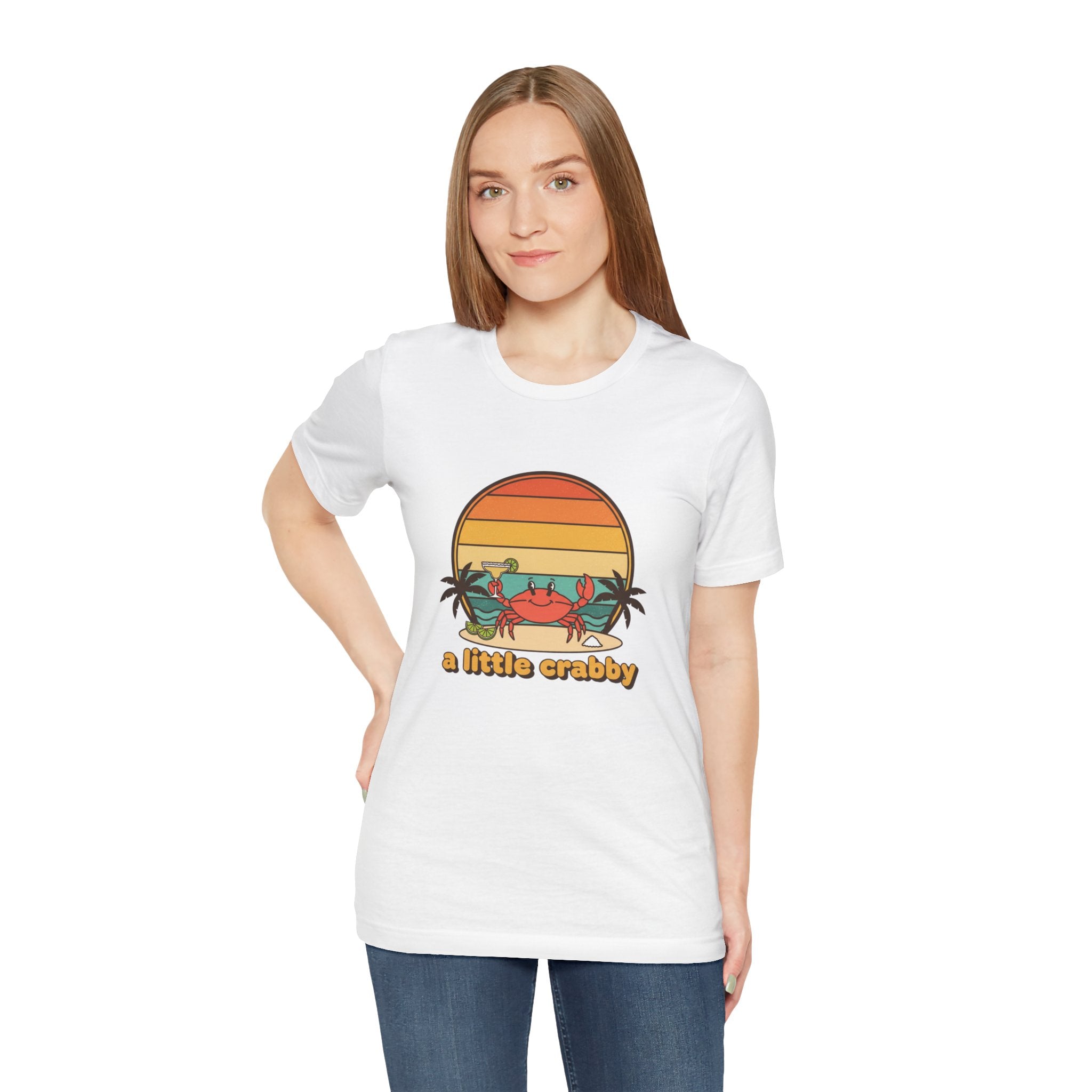 A Little Crabby Crab Sunset T-Shirt | Beach Palm Illustration