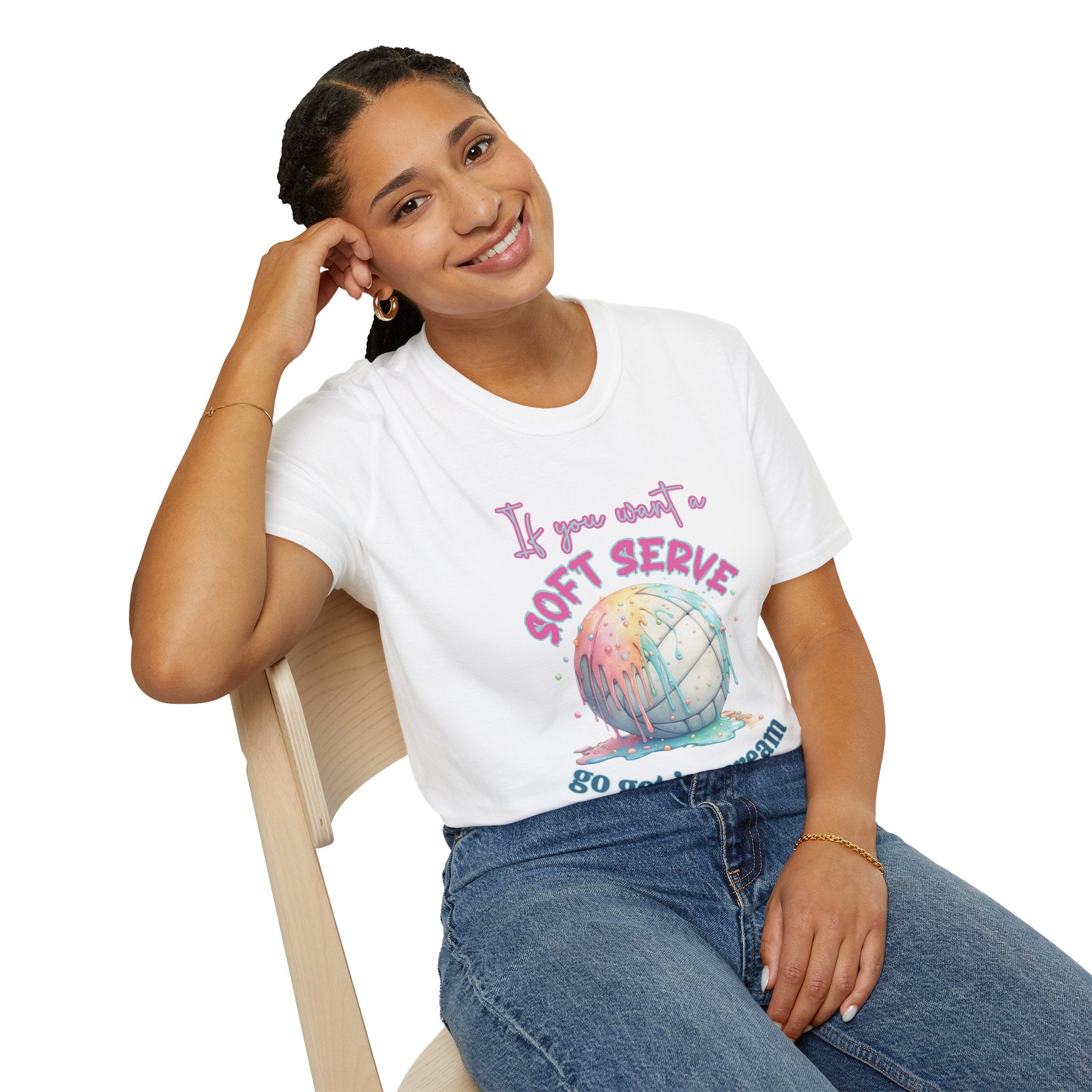 Soft Serve Volleyball Shirt, pastel ice cream graphic