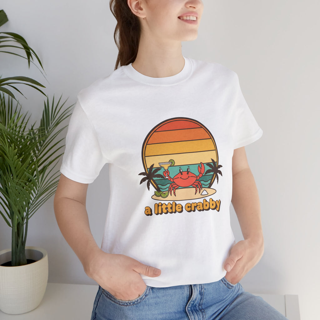 A Little Crabby Crab Sunset T-Shirt | Beach Palm Illustration
