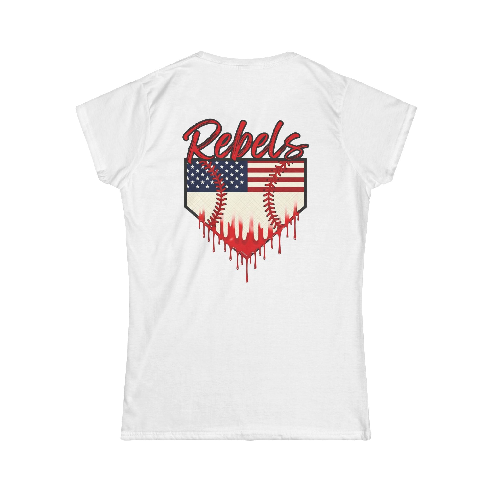 Rebels Baseball Tee — American Flag Home Plate Graphic