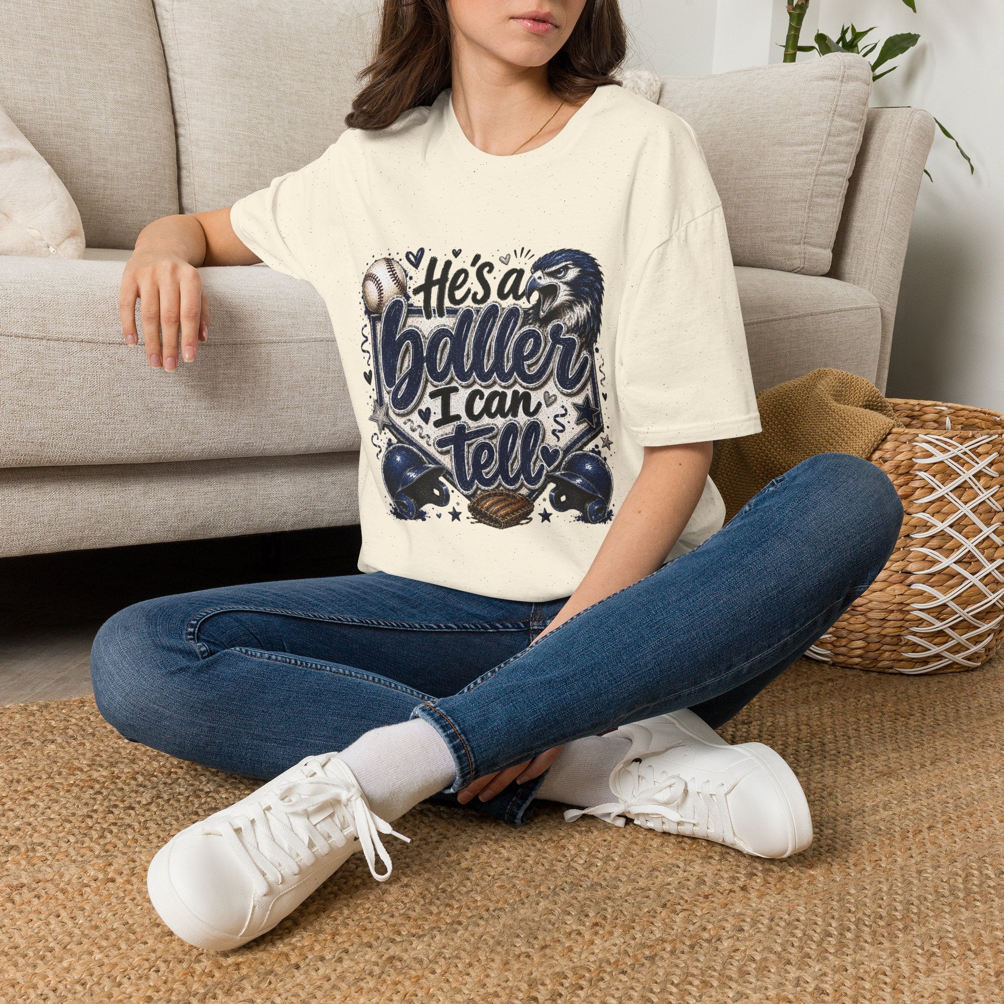 Falcon Baseball 'He's a Baller I Can Tell' T‑Shirt