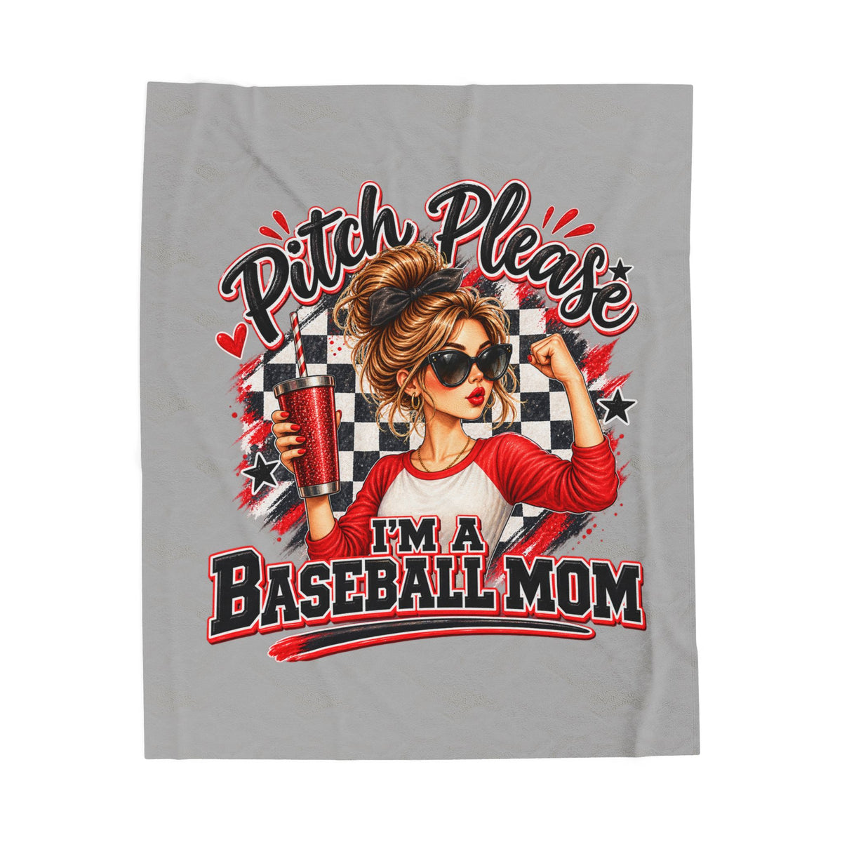 Baseball Mom Velveteen Plush Blanket | Cozy Throw for Baseball Enthusiasts, Gifts for Baseball Fans, Warm Blanket for Game Days