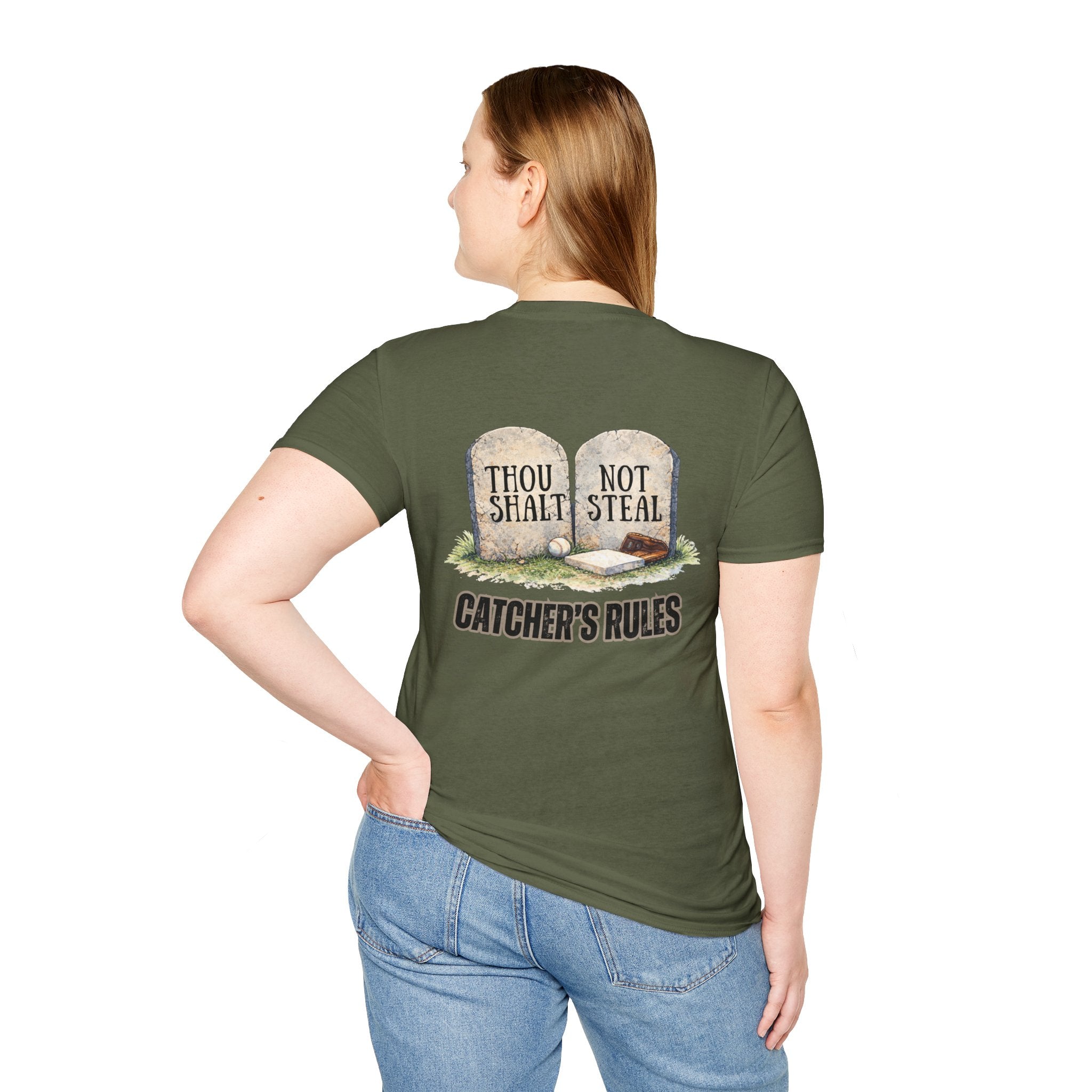 Thou Shalt Not Steal T-Shirt | Stone Tablets, Humor, Back Graphic