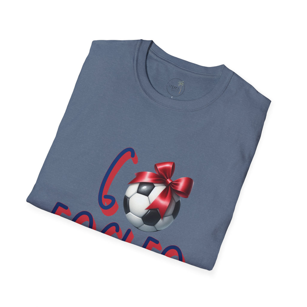 Eagles Soccer Ball Graphic T-Shirt | Red Blue Script