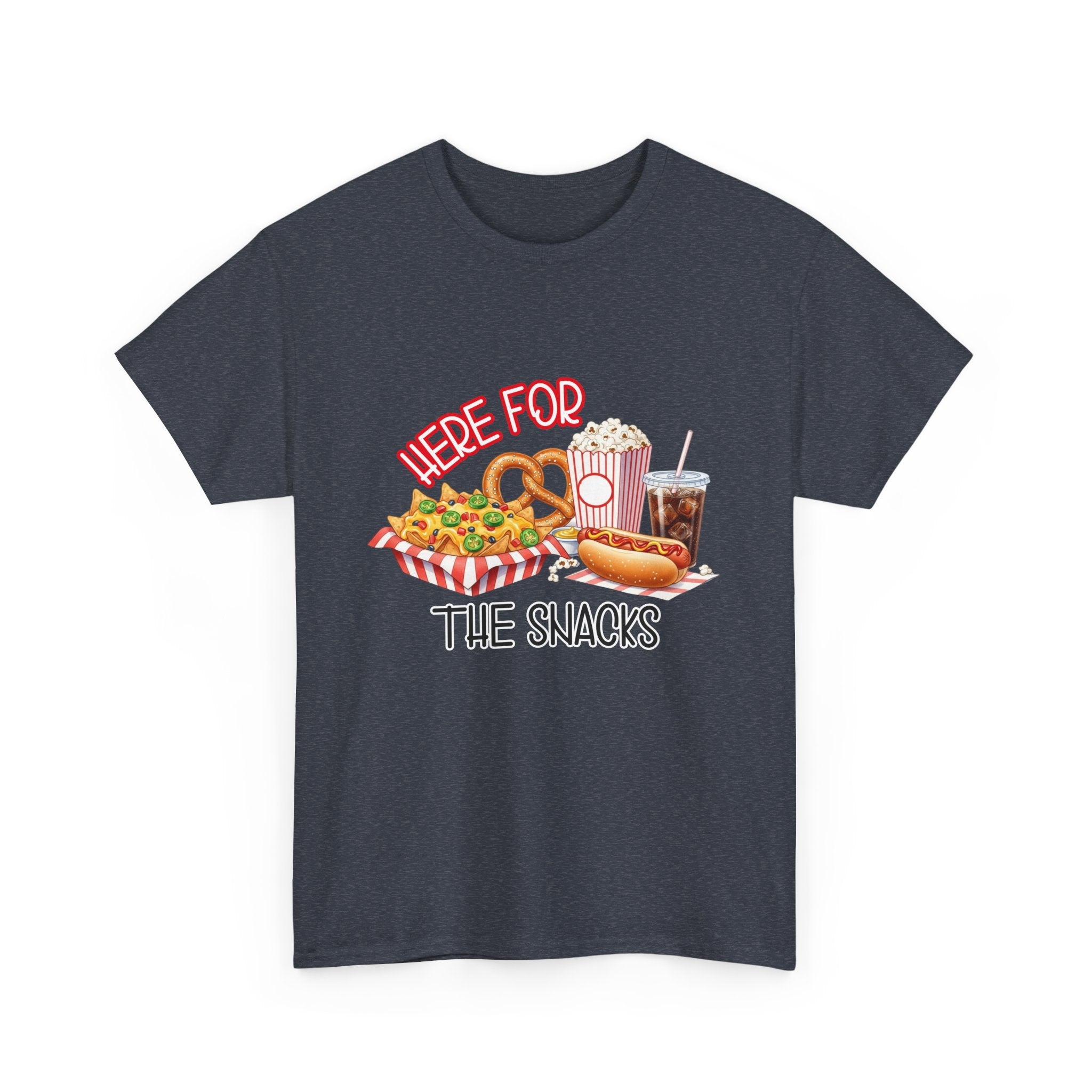 Here For The Snacks T-Shirt |Ballpark Snacks Nachos Popcorn Pretzel Soda