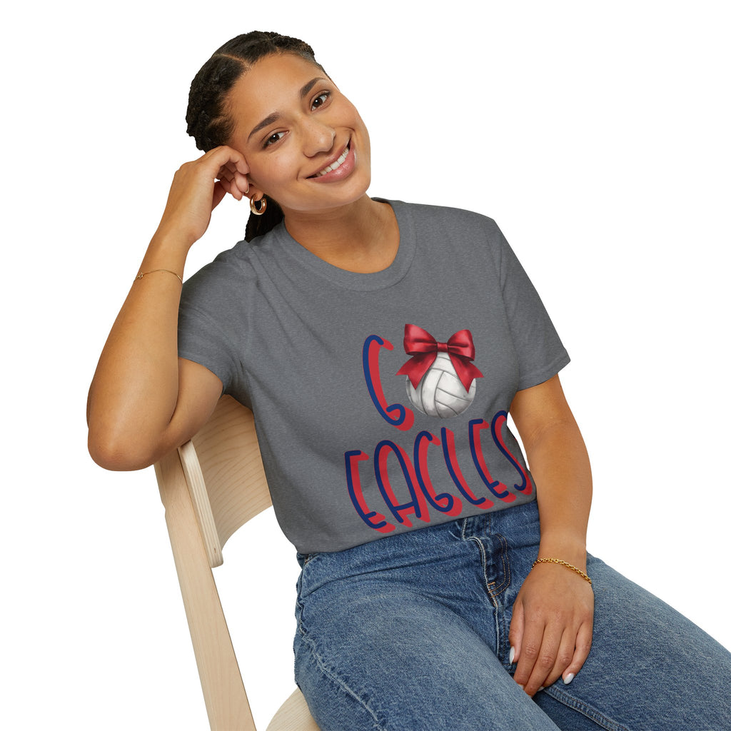 Go Eagles Volleyball with Red Bow T-Shirt | Go Eagles