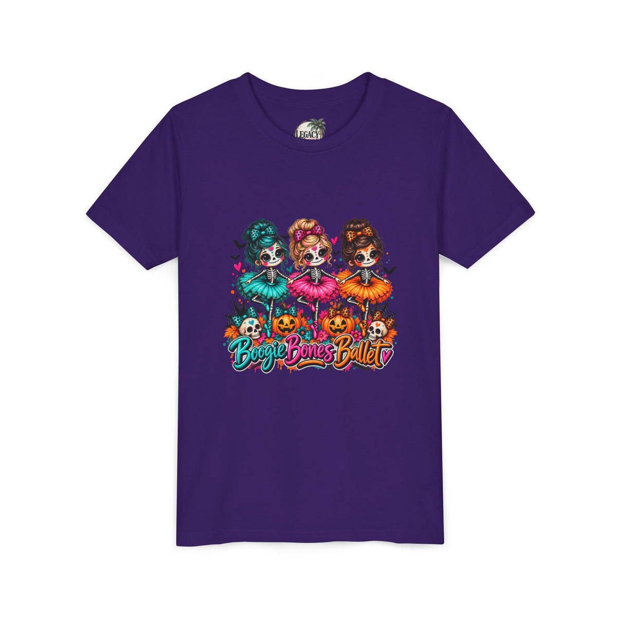 Boogie Bones Ballet Halloween T-Shirt | Cute Skeleton Ballerina Tee for Kids | Girls Fall Outfit | Spooky Season Shirt