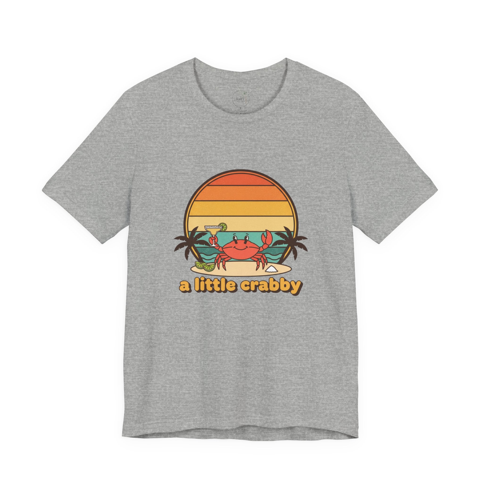 A Little Crabby Crab Sunset T-Shirt | Beach Palm Illustration