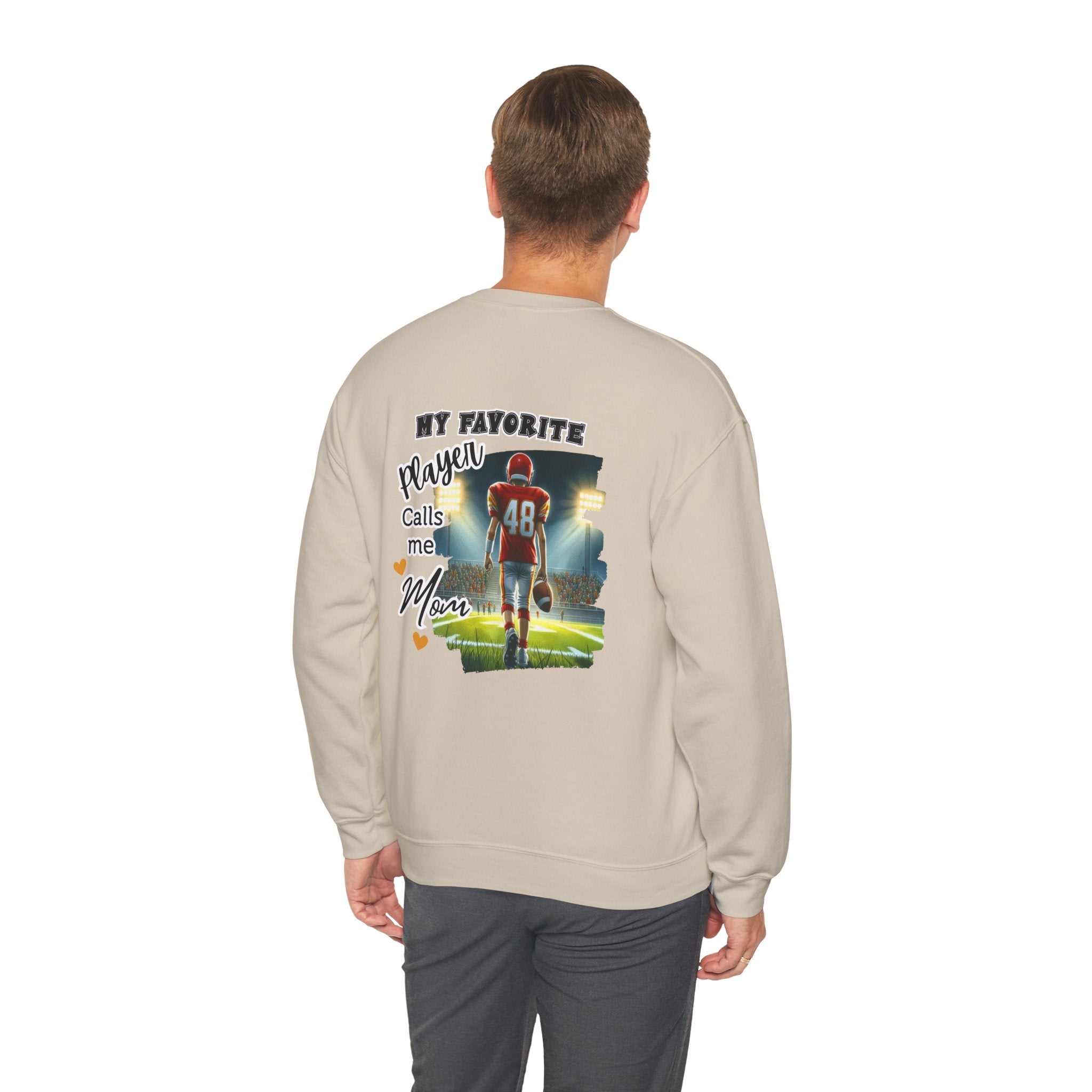 My Favorite Player Calls Me Mom Crewneck Sweatshirt, Family Sweatshirt, Sports Mom Gift, Football Sweatshirt, Unisex Casual Wear