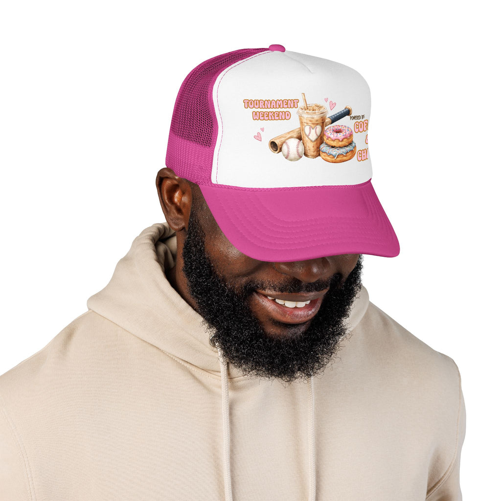 Tournament Weekend Trucker Hat — "Fueled by Coffee & Chaos" Baseball Cap