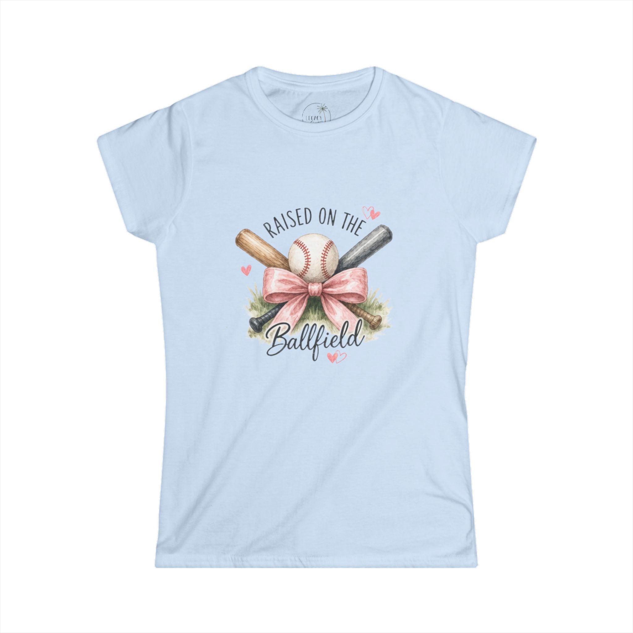 Raised on the Ballfield Women's Tee – Soft Baseball Mom Shirt
