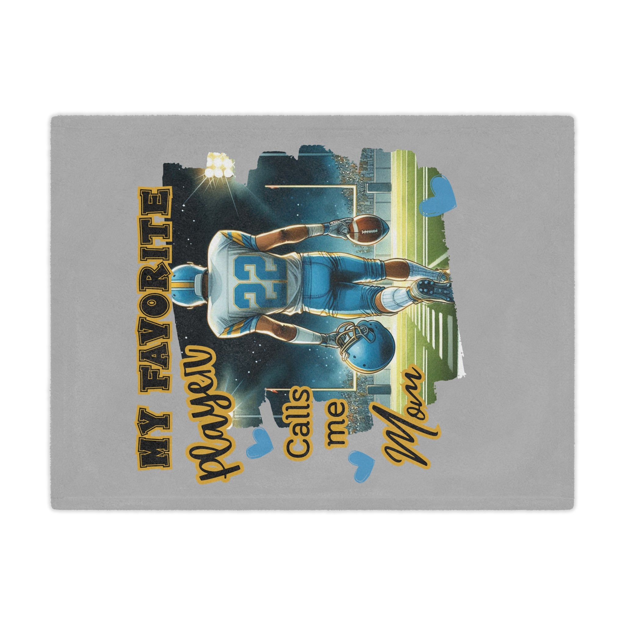 My Favorite Player Calls Me Mom Football Blanket  Sports Mom Gift, Game Day Throw, Custom Football Mom Blanket