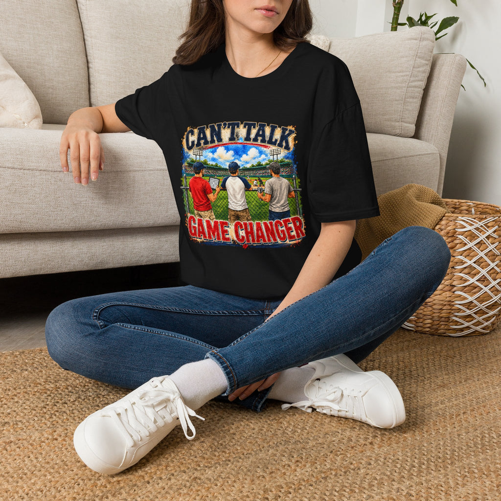 Can't Talk Game Changer T-Shirt | Baseball Field Scene