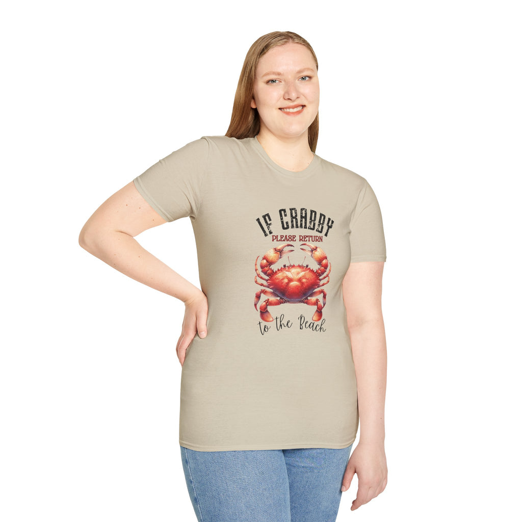 If Crabby Please Return to the Beach T-Shirt | Crab Graphic Tee