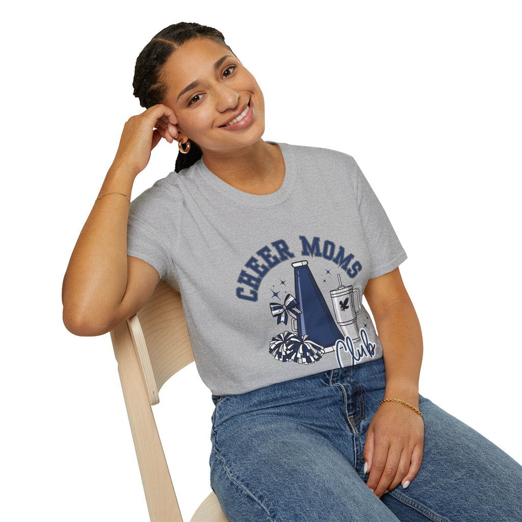 Cheer Moms Club T-Shirt | Pom Pom, Megaphone, Coffee Graphic