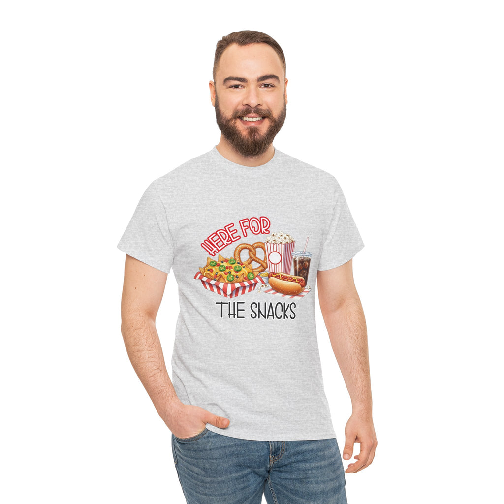 Here For The Snacks T-Shirt |Ballpark Snacks Nachos Popcorn Pretzel Soda