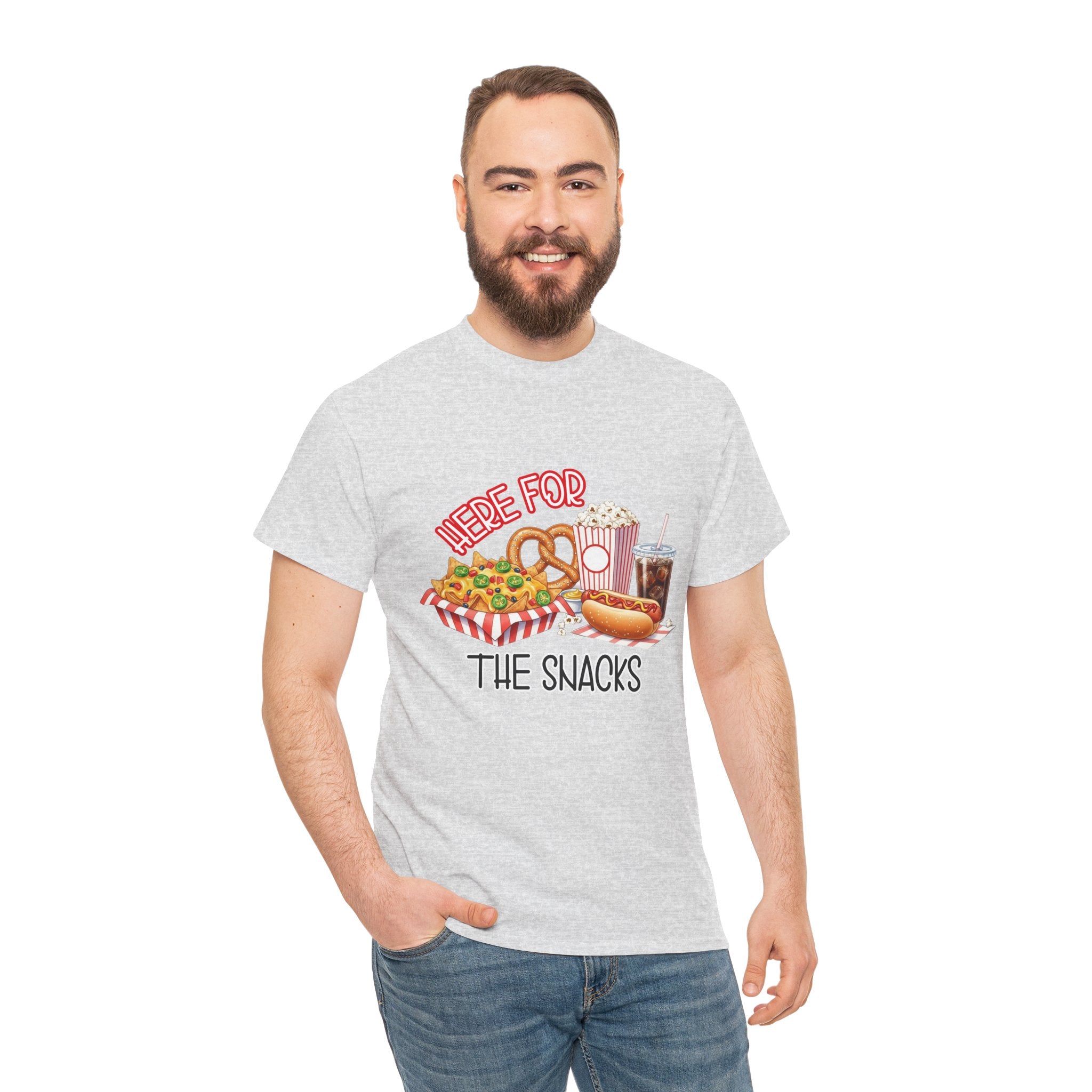 Here For The Snacks T-Shirt |Ballpark Snacks Nachos Popcorn Pretzel Soda