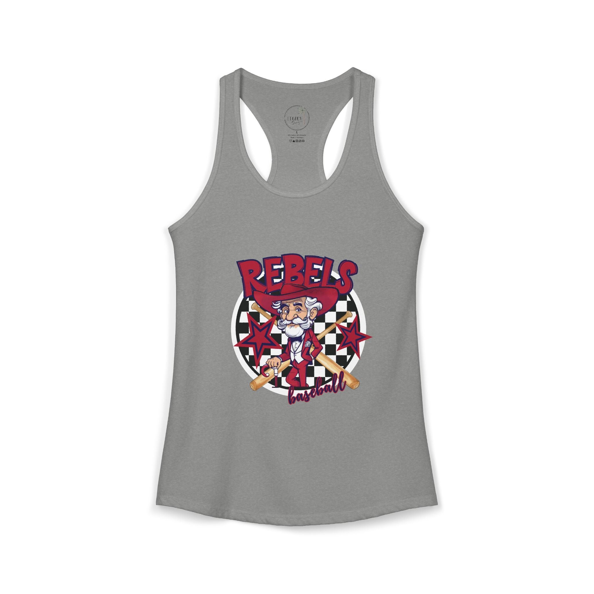 Rebels Baseball Tank Women's Ideal Racerback Tank